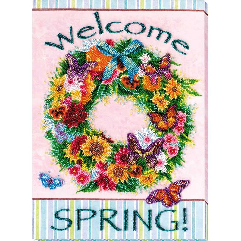 Main Bead Embroidery Kit on Canvas  Abris Art AB-615 Spring came