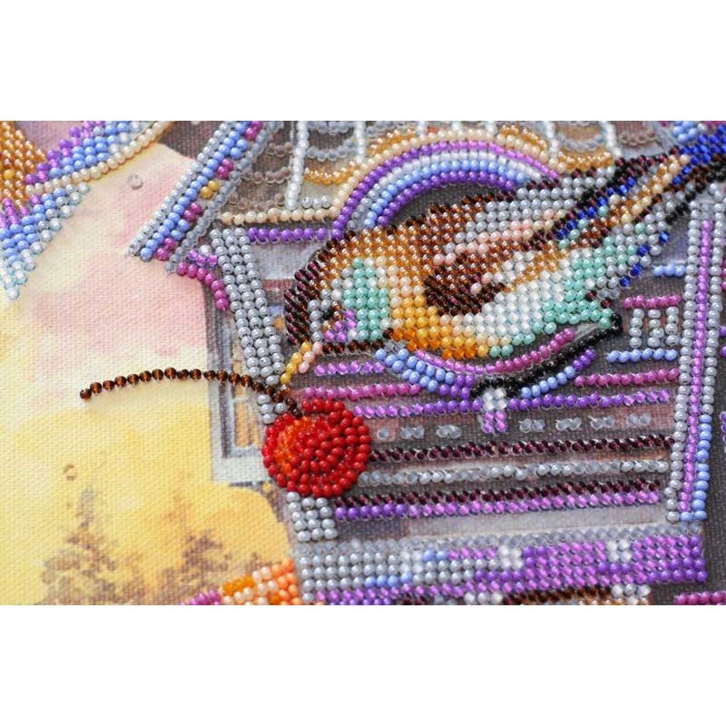 Main Bead Embroidery Kit on Canvas  Abris Art AB-622 Bird Town