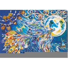 Main Bead Embroidery Kit on Canvas  Abris Art AB-632 Blue bird of happiness