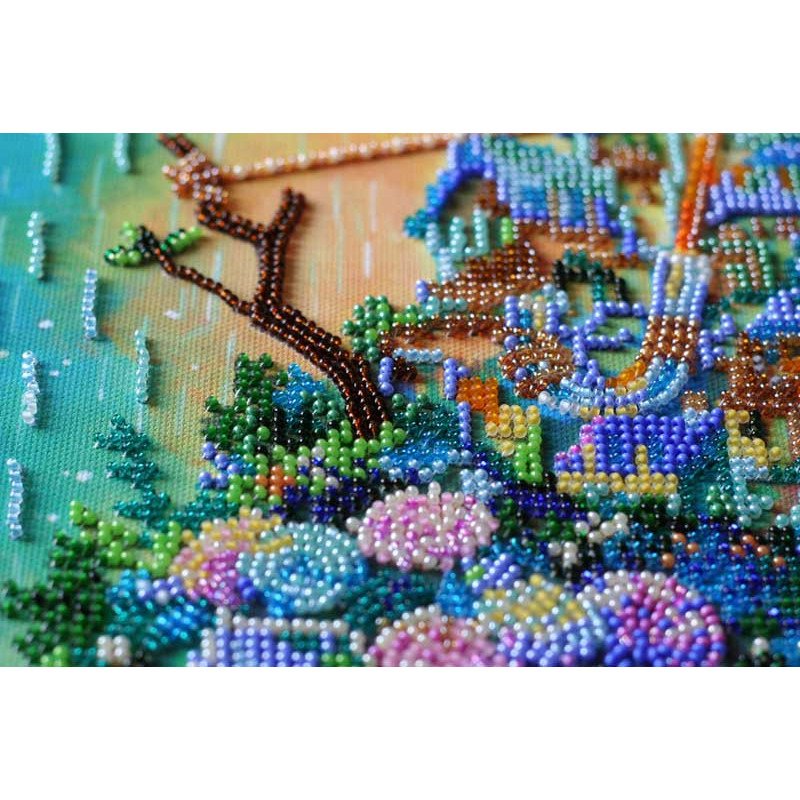Main Bead Embroidery Kit on Canvas  Abris Art AB-636 Cozy little world