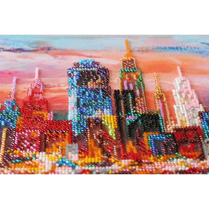 Main Bead Embroidery Kit on Canvas  Abris Art AB-637 Evening city