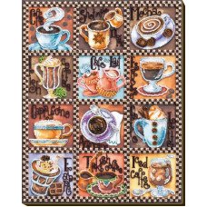 Main Bead Embroidery Kit on Canvas  Abris Art AB-638 Coffee card