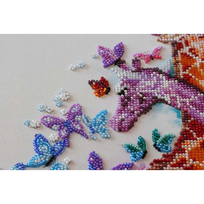 Main Bead Embroidery Kit on Canvas  Abris Art AB-641 Spotted Giraffes