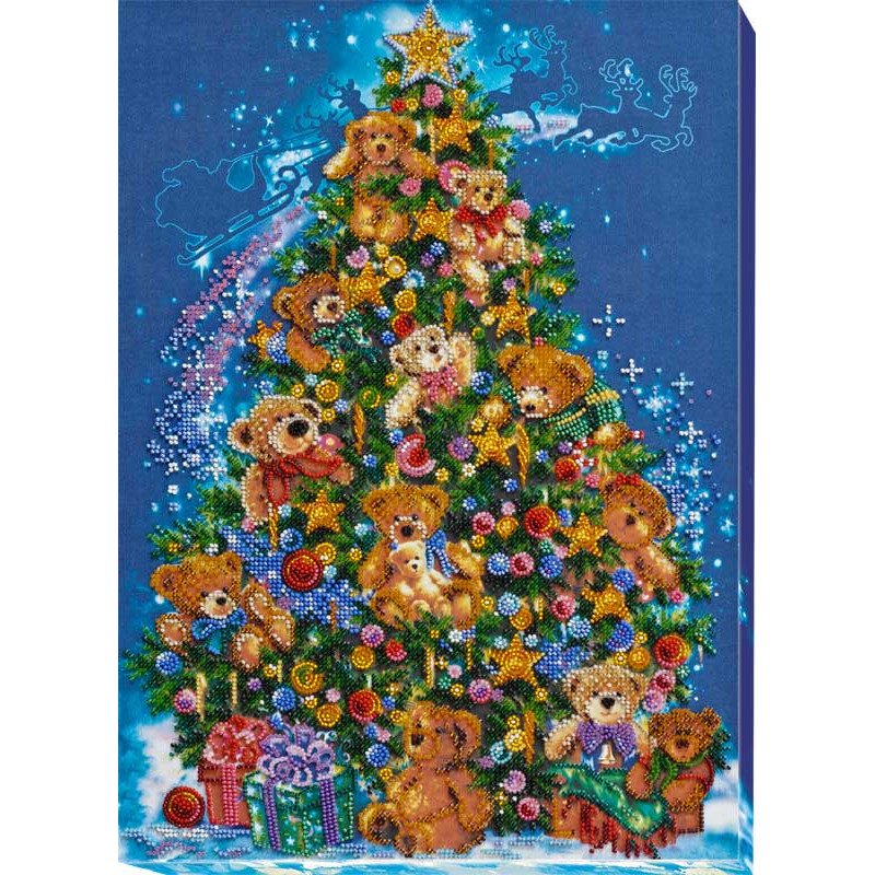 Main Bead Embroidery Kit on Canvas  Abris Art AB-644 Miracle Christmas Tree