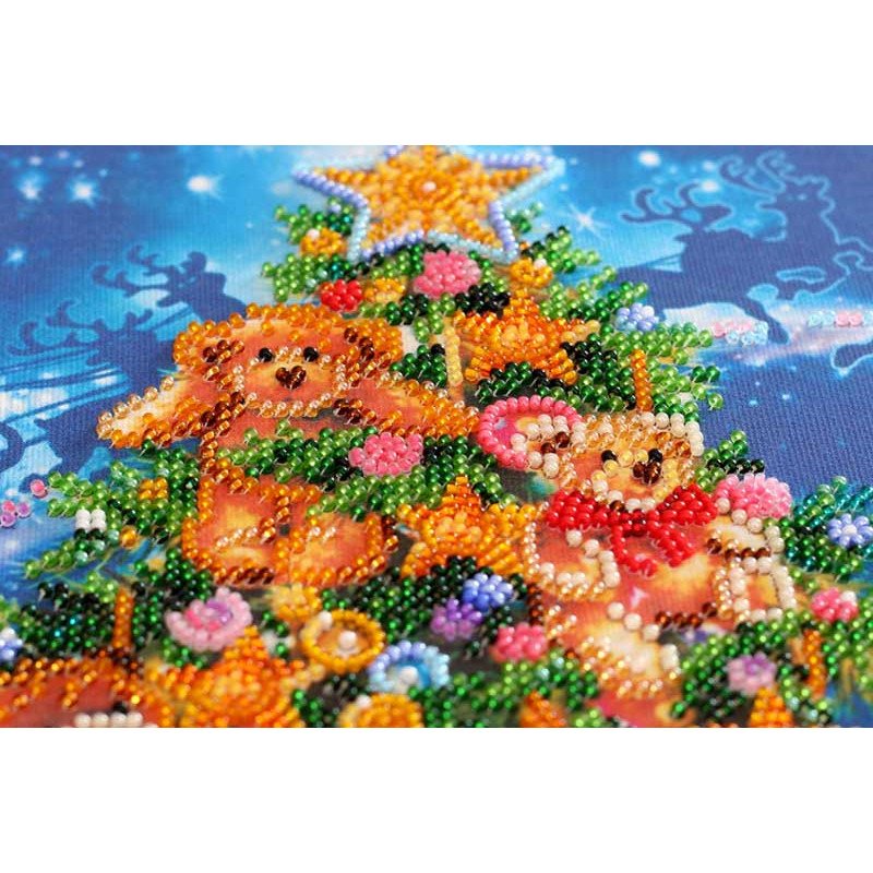 Main Bead Embroidery Kit on Canvas  Abris Art AB-644 Miracle Christmas Tree