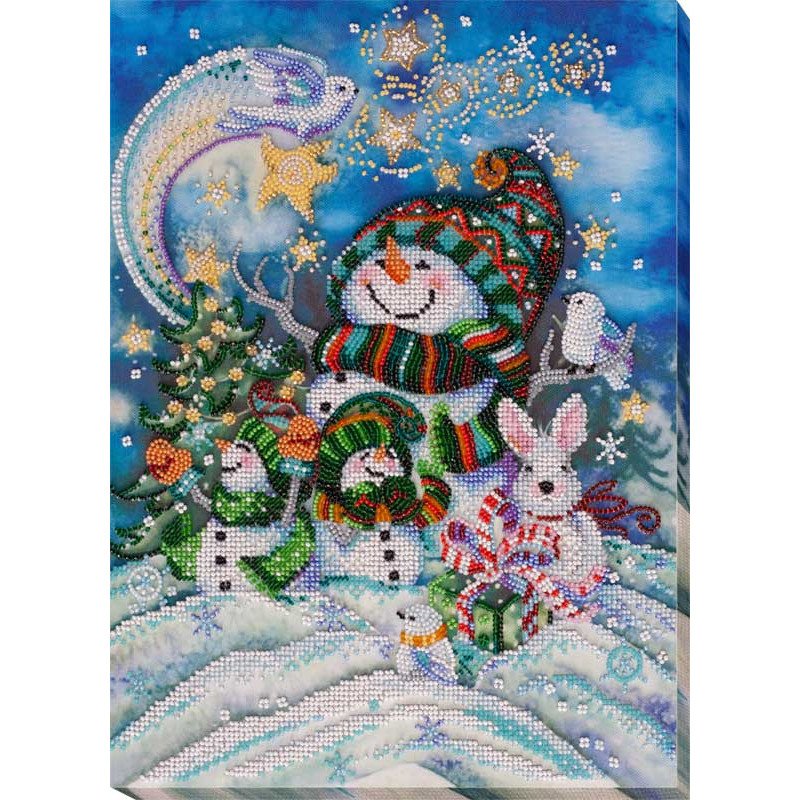 Main Bead Embroidery Kit on Canvas  Abris Art AB-650 New year's night
