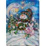 Main Bead Embroidery Kit on Canvas  Abris Art AB-650 New year's night