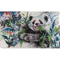 Main Bead Embroidery Kit on Canvas  Abris Art AB-651 Bamboo bear