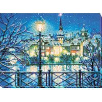 Main Bead Embroidery Kit on Canvas  Abris Art AB-670 Glowing blue