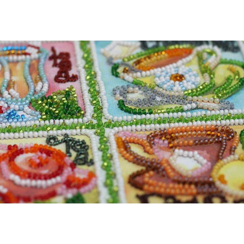 Main Bead Embroidery Kit on Canvas  Abris Art AB-696 Tea map