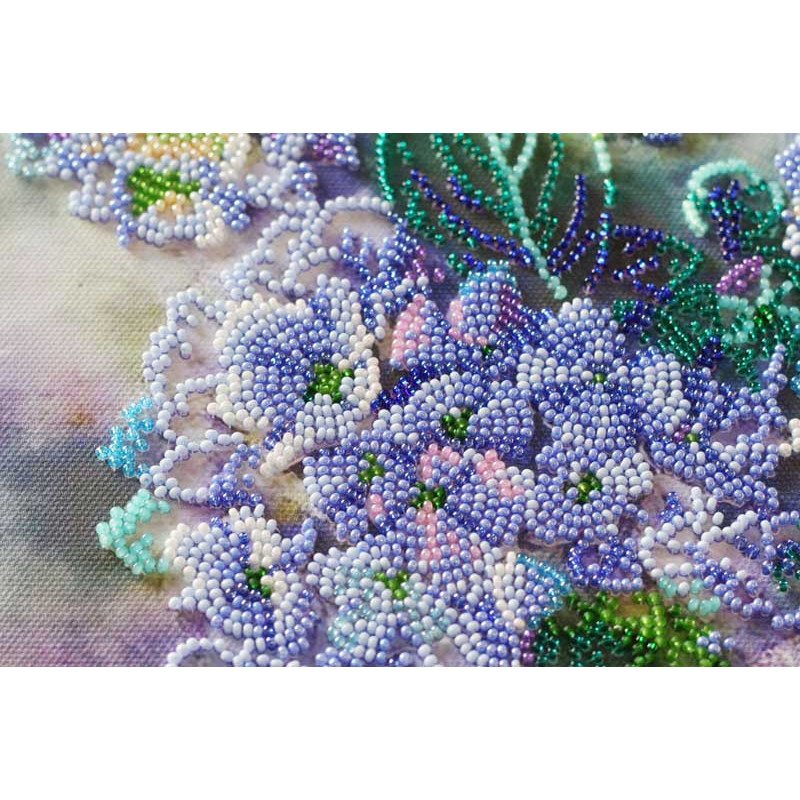 Main Bead Embroidery Kit on Canvas  Abris Art AB-725 Hydrangeas