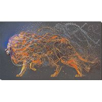 Main Bead Embroidery Kit on Canvas  Abris Art AB-742 Golden lion