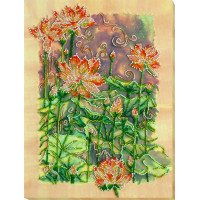 Main Bead Embroidery Kit on Canvas  Abris Art AB-790 Lotus in the west