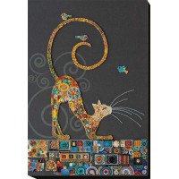 Main Bead Embroidery Kit on Canvas  Abris Art AB-791 Pussy