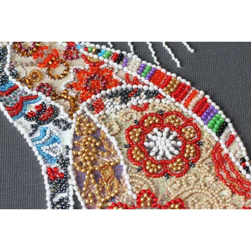 Main Bead Embroidery Kit on Canvas  Abris Art AB-794 Cat and butterfly