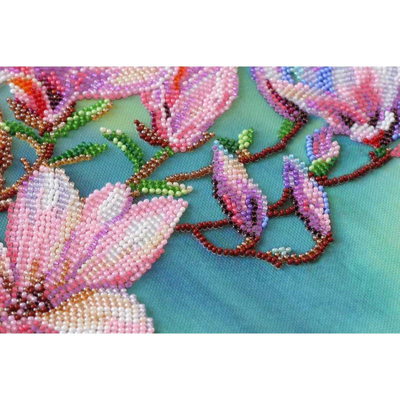 Main Bead Embroidery Kit on Canvas  Abris Art AB-806 Magnolias bloom