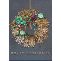 Main Bead Embroidery Kit on Canvas  Abris Art AB-828 New Year's wreath