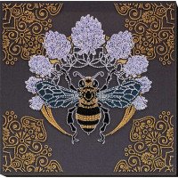 Main Bead Embroidery Kit on Canvas  Abris Art AB-831 Bee in a clover