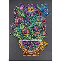 Main Bead Embroidery Kit on Canvas  Abris Art AB-842 Cup of happiness