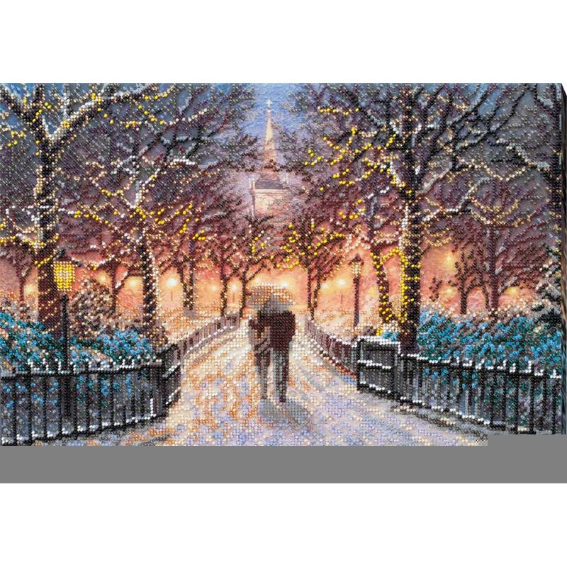 Main Bead Embroidery Kit on Canvas  Abris Art AB-846 Winter date