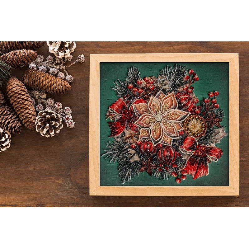 Main Bead Embroidery Kit on Canvas  Abris Art AB-915 The taste of Christmas