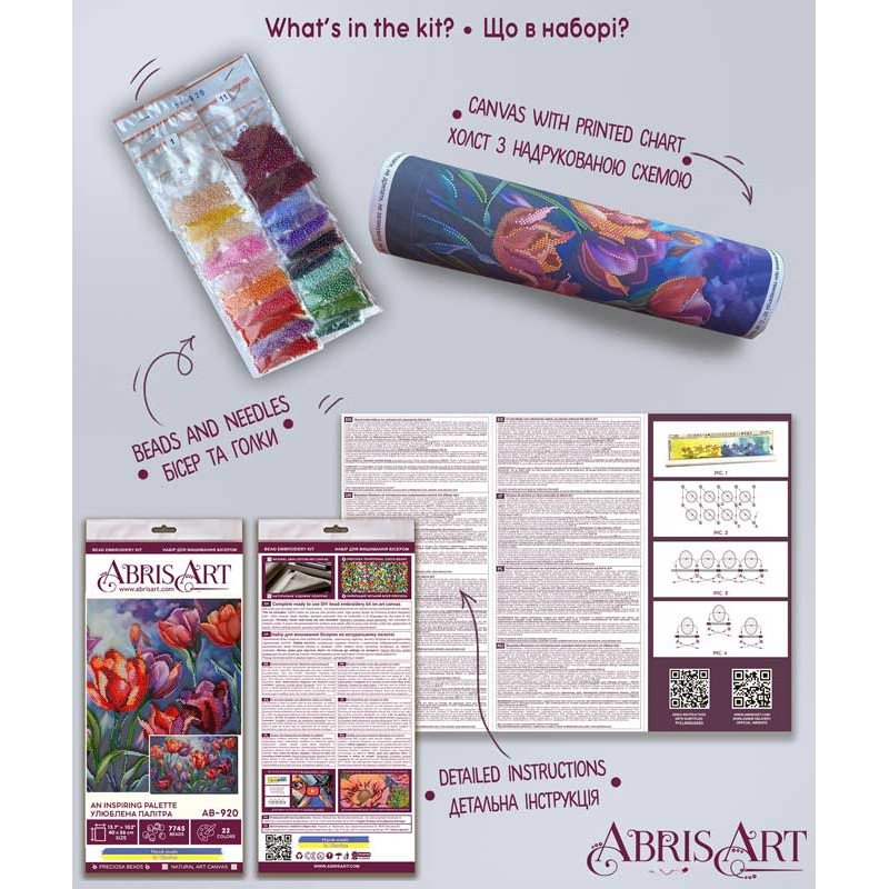 Main Bead Embroidery Kit on Canvas  Abris Art AB-920 Favorite palette