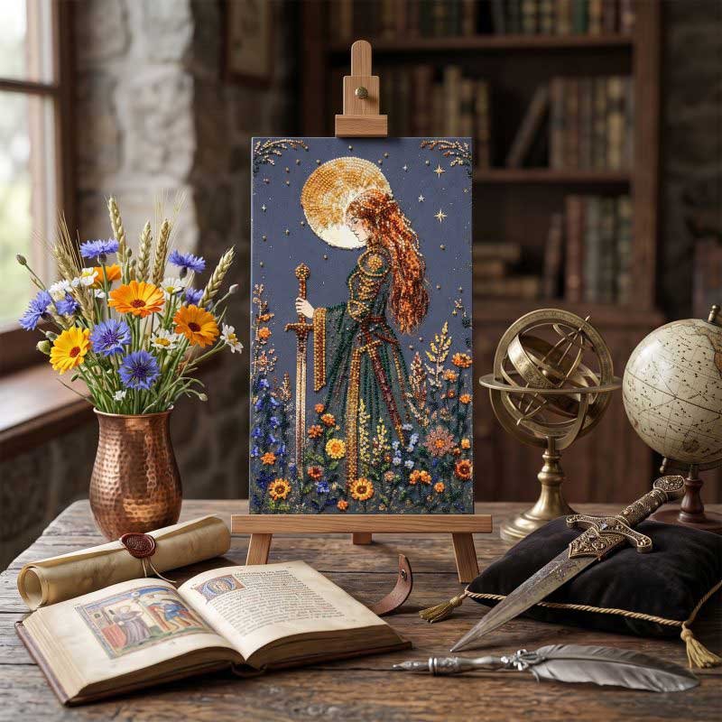 Main Bead Embroidery Kit on Canvas  Abris Art AB-990 Moon Maiden