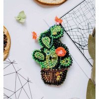 Bead embroidery kit decorations Abris Art AD-032 Cactus