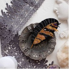Набор для вышивки бисером украшения на натуральном художественном холсте Абрис Арт AD-040 Перо