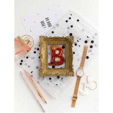 Bead embroidery kit decorations Abris Art AD-076 The letter V