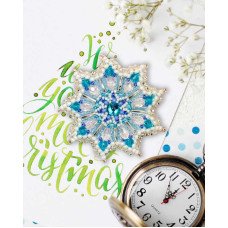 Bead embroidery kit decorations Abris Art AD-096 The snowflake is small