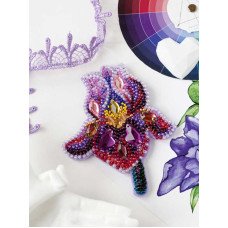 Набор для вышивки бисером украшения на натуральном художественном холсте Абрис Арт AD-200 Аметистовый ирис
