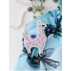 Bead embroidery kit decorations Abris Art AD-217 Pink llama