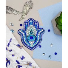 Набор для вышивки бисером украшения на натуральном художественном холсте Абрис Арт AD-220 Амулет Хамса