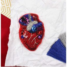 Набір для вишивання бісером прикраси на натуральному художньому холсті Абріс Арт AD-237 Серцебиття