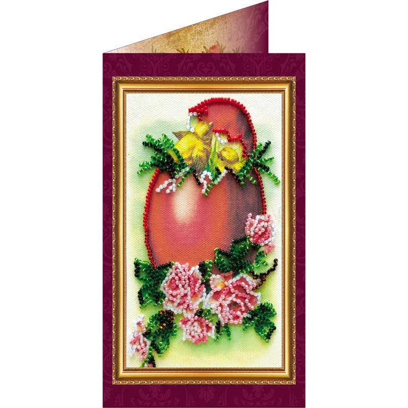 Bead embroidery kit postcard Abris Art AO-005 Easter card-5
