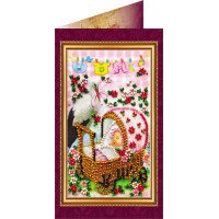 Bead embroidery kit postcard Abris Art AO-012 With newborn