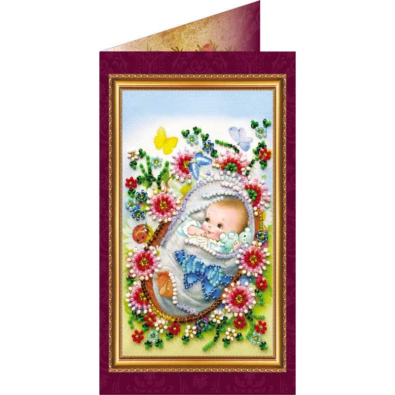 Bead embroidery kit postcard Abris Art AO-013 With newborn