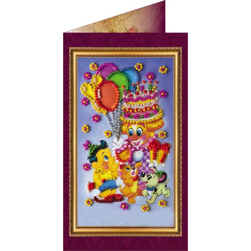 Bead embroidery kit postcard Abris Art AO-021 Congratulations-3