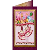 Набор для вышивки бисером открытка Абрис Арт АО-029 С рождением доченьки-1