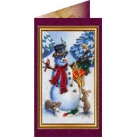 Bead embroidery kit postcard Abris Art AO-037 Merry Christmas 2