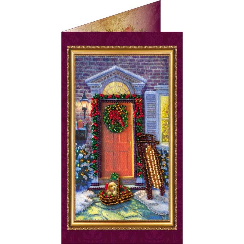 Bead embroidery kit postcard Abris Art AO-040 Merry Christmas-2