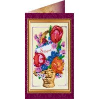 Bead embroidery kit postcard Abris Art AO-046 8 March-4