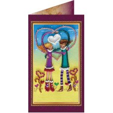 Набор для вышивки бисером открытка Абрис Арт АО-072 С праздником любви-1