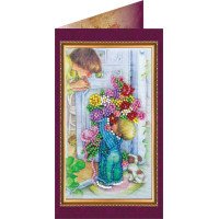 Bead embroidery kit postcard Abris Art AO-080 Mom-1