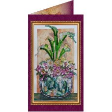 Bead embroidery kit postcard Abris Art AO-089 Flowers as a gift-2