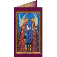 Bead embroidery kit postcard Abris Art AO-090 Night for two