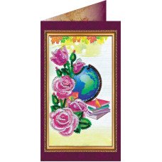 Bead embroidery kit postcard Abris Art AO-095 Happy Teacher-2