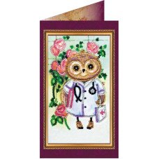 Bead embroidery kit postcard Abris Art AO-099 Happy Medical Day 2