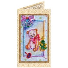 Bead embroidery kit postcard Abris Art AO-103 Mishka Teddy-3